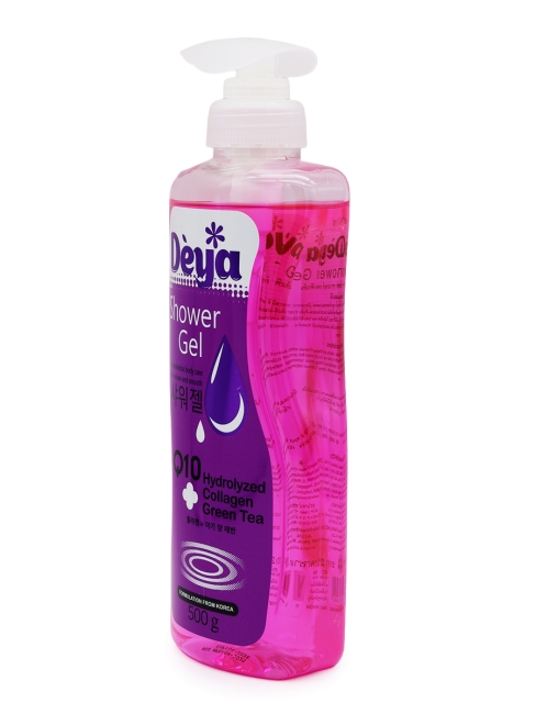 Deya Гель для душа с коллагеном, коэнзимом Q10 и чайным деревом Shower Gel Collagen Q10 Green Tea, 500 г