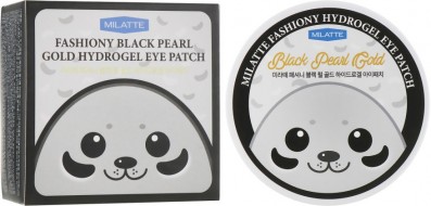 Milatte Патчи для кожи вокруг глаз с черным жемчугом и золотом Fashiony Black Pearl Gold Hydrogel Eye Patch, 60 шт