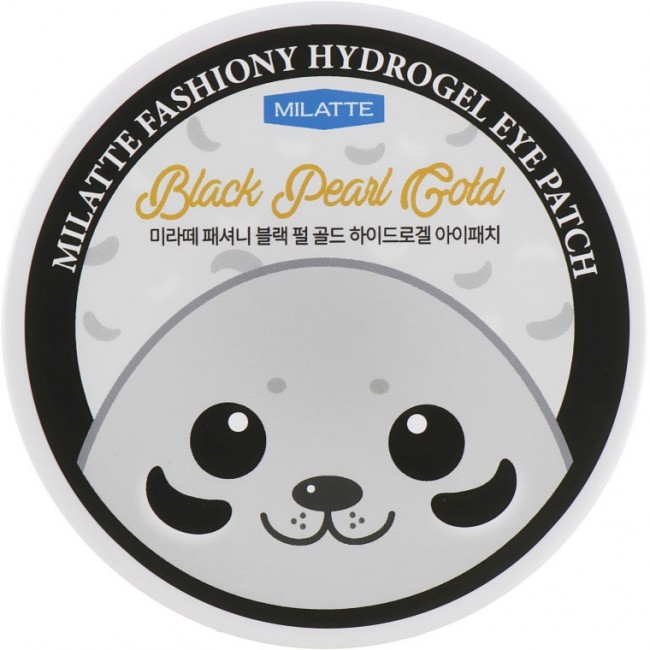 Milatte Патчи для кожи вокруг глаз с черным жемчугом и золотом Fashiony Black Pearl Gold Hydrogel Eye Patch, 60 шт
