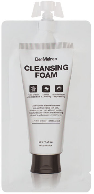 DerMeiren Cleansing Foam Пенка для глубокого очищения кожи с экстрактом водорослей, 30 г