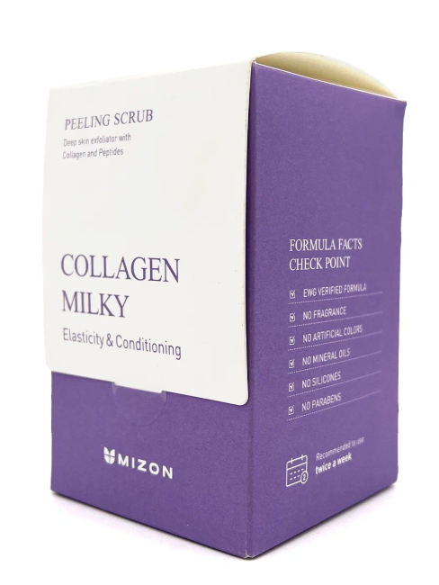 Mizon Пилинг скраб молочный в саше с содой и коллагеном Collagen Milky Peeling Scrub, 40x5 г Mizon Пилинг скраб молочный в саше с содой и коллагеном Collagen Milky Peeling Scrub, 40x5 г