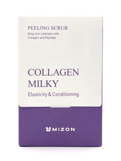 Mizon Пилинг скраб молочный в саше с содой и коллагеном Collagen Milky Peeling Scrub, 40x5 г Mizon Пилинг скраб молочный в саше с содой и коллагеном Collagen Milky Peeling Scrub, 40x5 г