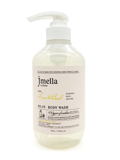 Jmella Парфюмированный гель для душа Лайм и Базилик N0.03 In France Lime & Basil Body Wash, 500 мл Jmella Парфюмированный гель для душа Лайм и Базилик N0.03 In France Lime & Basil Body Wash, 500 мл