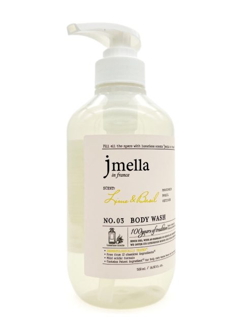 Jmella Парфюмированный гель для душа Лайм и Базилик N0.03 In France Lime & Basil Body Wash, 500 мл Jmella Парфюмированный гель для душа Лайм и Базилик N0.03 In France Lime & Basil Body Wash, 500 мл