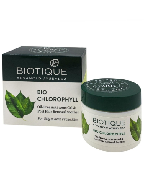 Biotique Гель для проблемной кожи лица против акне и угревой болезни с хлорофиллом  Bio Chlorophyll Oil-Free Anti-Acne Gel&Post Hair Removal Soother, 50 г Biotique Гель для проблемной кожи лица против акне и угревой болезни с хлорофиллом  Bio Chlorophyll Oil-Free Anti-Acne Gel&Post Hair Removal Soother, 50 г