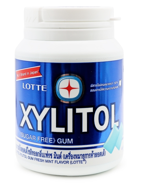 LOTTE Жевательная резинка без сахара с ксилитолом освежающая мята Xylitol Gum Fresh Mint Flavor, 52 г