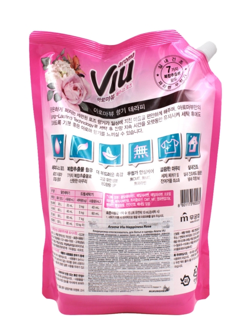 Mukunghwa Кондиционер для белья парфюмированный антибактериальный Букет роз Aroma Viu La Vie En Rose, 2100 мл Mukunghwa Кондиционер для белья парфюмированный антибактериальный Букет роз Aroma Viu La Vie En Rose, 2100 мл
