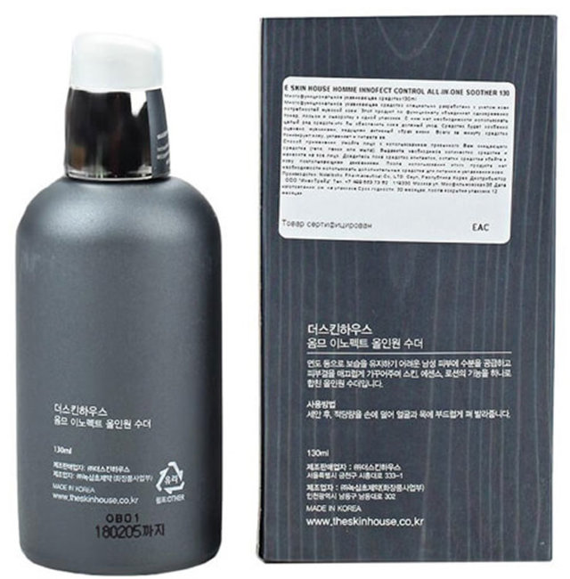 The Skin House Homme Innofect Control Lotion Мужской увлажняющий и матирующий лосьон, 130 мл