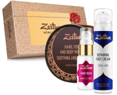 Zeitun Набор "Интенсивное восстановление", крем для рук 30 мл, мусс для тела 200 мл, крем для ног 50мл