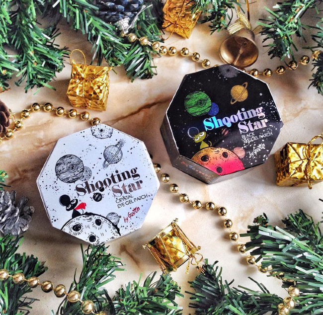 Gaston Тающие чёрные гидрогелевые патчи для осветления кожи вокруг глаз Shooting Star Crystal Eye Gel Patch Black, 60 шт