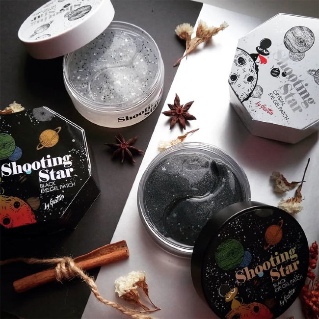 Gaston Тающие чёрные гидрогелевые патчи для осветления кожи вокруг глаз Shooting Star Crystal Eye Gel Patch Black, 60 шт