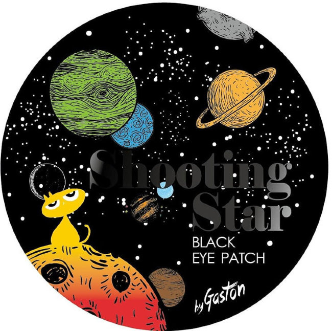 Gaston Тающие чёрные гидрогелевые патчи для осветления кожи вокруг глаз Shooting Star Crystal Eye Gel Patch Black, 60 шт