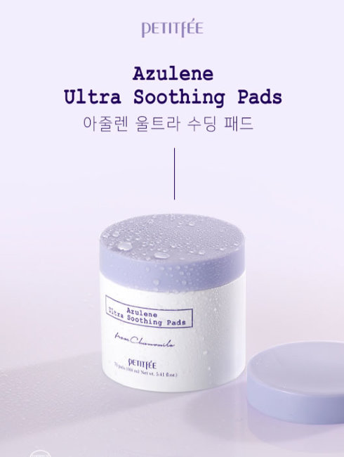 Petitfee Azulene Ultra Soothing Pads Успокаивающие очищающие подушечки для лица с азуленом, 70 шт Petitfee Azulene Ultra Soothing Pads Успокаивающие очищающие подушечки для лица с азуленом, 70 шт