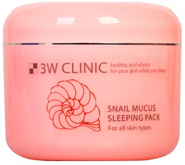 3W Clinic Восстанавливающая маска ночного действия с муцином улитки Snail Mucus Sleeping Pack, 100 мл