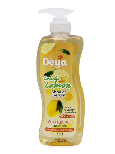 Deya Гель для душа с мочалкой Сыворотка и Лимон Shower Serum Candy Lemon, 520 г