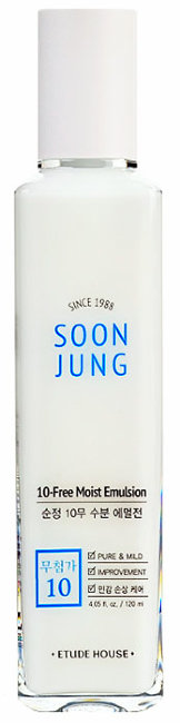 ETUDE HOUSE Эмульсия для лица для чувствительной кожи гипоаллергенная Soon Jung 10-Free Moist Emulsion, 130 мл