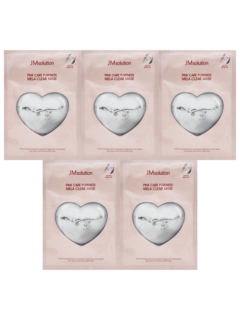 JMsolution Маска для лица для сияния кожи с транексамовой кислотой Pink Care Pureness Mela Clear Mask, 5 шт*30 мл