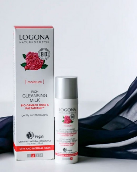 Logona Насыщенное молочко для очищения лица с Био-Дамасской Розой и комплексом Kalpariane, 125 мл Logona Насыщенное молочко для очищения лица с Био-Дамасской Розой и комплексом Kalpariane, 125 мл