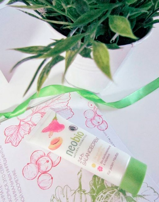 Neobio 24 часа Баланс крем для лица с био-абрикосом и экстрактом бамии, 50 мл