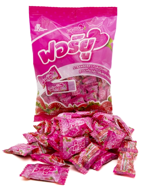 Boonprasert Конфета жевательная со вкусом клубники For You Strawberry Flavoured Chews (50 шт), 140 г