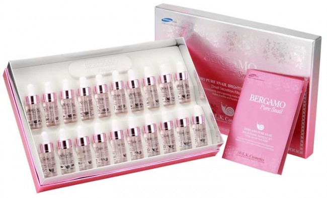 Bergamo Snail Ampoule Set Сыворотка ампульная с муцином улитки для сияния кожи, 20*13 мл Bergamo Snail Ampoule Set Сыворотка ампульная с муцином улитки для сияния кожи, 20*13 мл
