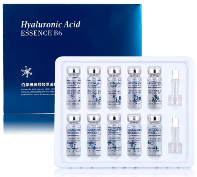 Bioaqua Hyaluronic Acid B6 Эссенция для лица концентрированная Гиалуроновая Кислота (ампулы), 5 мл*10