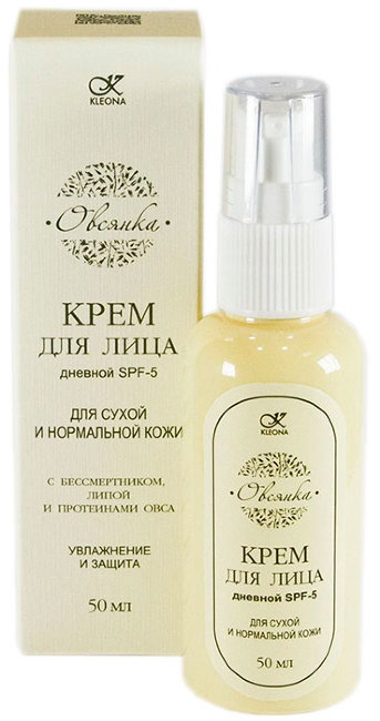 Kleona Крем для лица дневной SPF-5 "Овсянка", 50 мл Kleona Крем для лица дневной SPF-5 "Овсянка", 50 мл