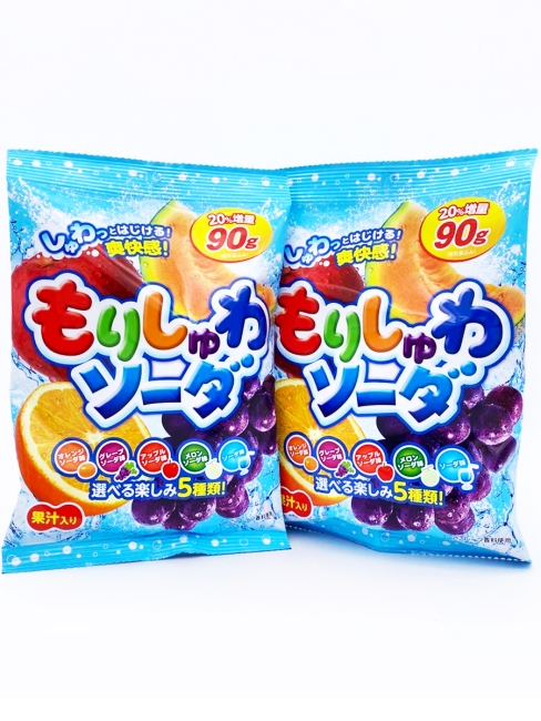 RIBON Карамель содовая "5 вкусов" Morishuwa Soda Candy, 2 уп*90 г