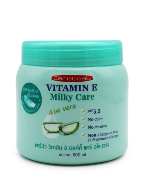 Carebeau Крем для тела с витамином E Молоком и Алоэ Vitamin E Milky Care Aloe Vera Cream, 500 мл Carebeau Крем для тела с витамином E Молоком и Алоэ Vitamin E Milky Care Aloe Vera Cream, 500 мл