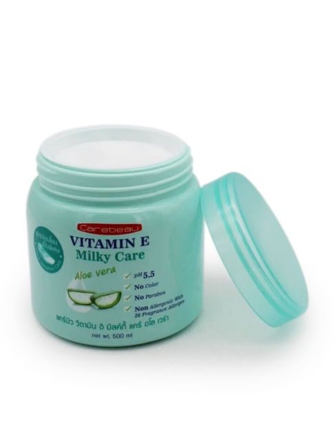 Carebeau Крем для тела с витамином E Молоком и Алоэ Vitamin E Milky Care Aloe Vera Cream, 500 мл Carebeau Крем для тела с витамином E Молоком и Алоэ Vitamin E Milky Care Aloe Vera Cream, 500 мл