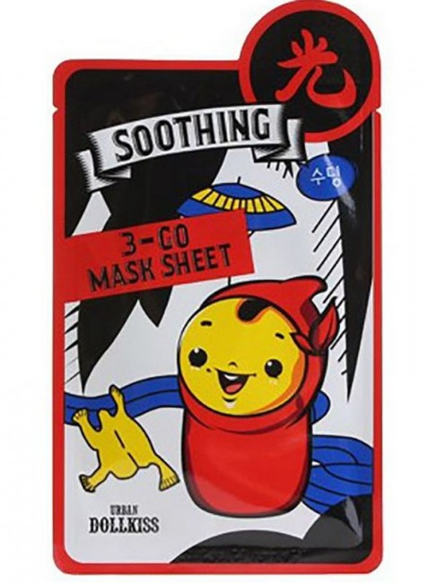 Baviphat Urban Dollkiss 3-GO Mask Sheet_Soothing Маска тканевая успокаивающая, 25 г