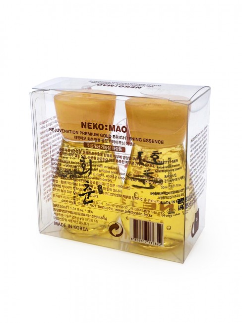 Pretty Skin Эссенция с золотом NEKO MAO Rejuvenation Premium Gold Brightening Essence, 2*30 мл Pretty Skin Эссенция с золотом NEKO MAO Rejuvenation Premium Gold Brightening Essence, 2*30 мл