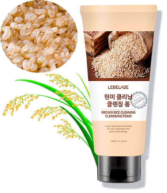 Lebelage Brown Rice Cleaning Foam Пенка для умывания с экстрактом коричневого риса, 180 мл