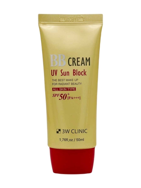 3W Clinic ВВ крем для лица солнцезащитный UV Sun Block BB Cream SPF50+/PA+++, 50 мл 3W Clinic ВВ крем для лица солнцезащитный UV Sun Block BB Cream SPF50+/PA+++, 50 мл