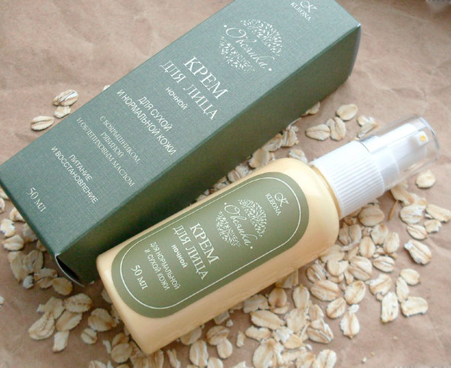 Kleona Крем для лица ночной "Овсянка", 50 мл