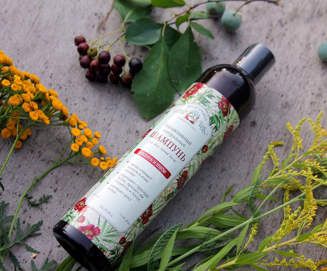 Kleona Натуральный шампунь для всех типов волос "Имбирь и Пион", 350 мл