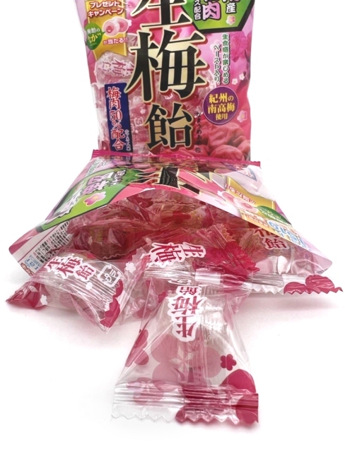 RIBON Карамель леденцовая с начинкой со вкусом Японской Сливы Nama Ume Ame Fresh Plum Candy, 75 г
