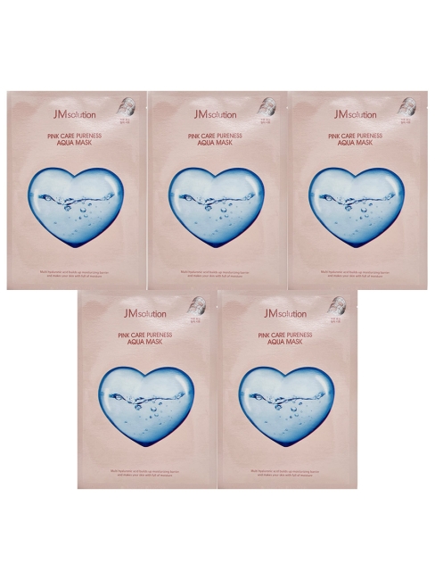 JMsolution Маска для лица тканевая увлажняющая Pink Care Pureness Aqua Mask, 5 шт*30 мл JMsolution Маска для лица тканевая увлажняющая Pink Care Pureness Aqua Mask, 5 шт*30 мл