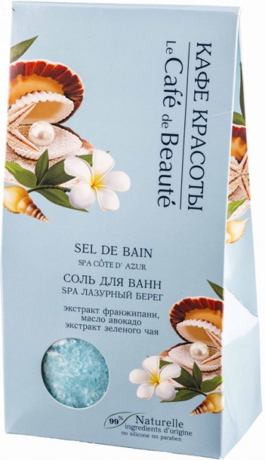 Кафе Красоты Морская соль для ванн SPA Лазурный берег, 400 г Кафе Красоты Морская соль для ванн SPA Лазурный берег, 400 г