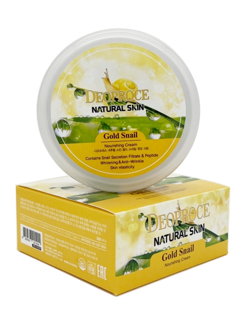 Deoproce крем для лица питательный с золотом и муцином улитки Natural Skin Nourishing Gold Snail Cream, 100 г Deoproce крем для лица питательный с золотом и муцином улитки Natural Skin Nourishing Gold Snail Cream, 100 г