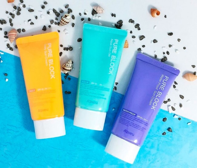 A'PIEU Pure Block Aqua Sun Gel SPF50+/PA+++ Увлажняющий солнцезащитный гель, 50 мл