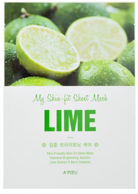 A'PIEU My Skin-Fit Sheet Mask Lime Тканевая маска с экстрактом лайма, 25 г A'PIEU My Skin-Fit Sheet Mask Lime Тканевая маска с экстрактом лайма, 25 г