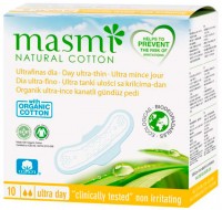 Masmi Натуральные прокладки гигиенические Органический Хлопок ультратонкие, дневные, 10 шт