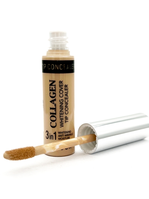 Enough Консилер осветляющий с коллагеном 3 в 1 Collagen Whitening Cover Tip Concealer 3 in 1 тон #01 Light Beige, 9 мл