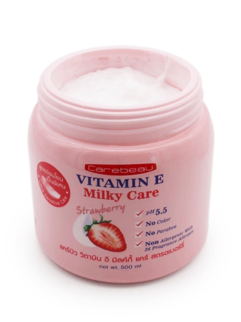 Carebeau Крем для тела Клубника Витамин E и Молоко Vitamin E Milky Care Strawberry Cream, 500 мл Carebeau Крем для тела Клубника Витамин E и Молоко Vitamin E Milky Care Strawberry Cream, 500 мл