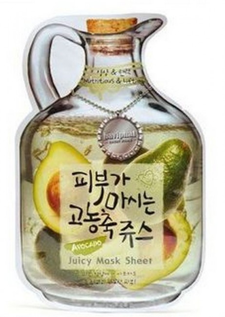 Baviphat Маска тканевая фруктовая Avocado Juicy Mask Sheet (Nutritious & Lifting), 23 г