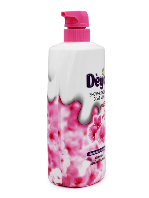 Deya Гель для душа с мочалкой Козье молоко и Сакура Shower Cream Goat Milk With Avocado Extract, 765 г