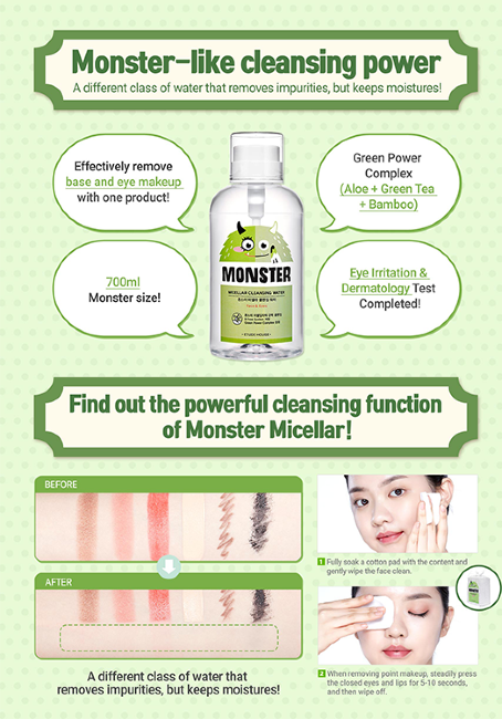 ETUDE HOUSE Monster Micellar Cleansing Water Мицеллярная вода, 300 мл ETUDE HOUSE Monster Micellar Cleansing Water Мицеллярная вода, 300 мл