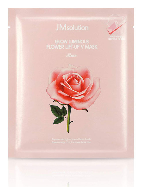 JMsolution Glow Luminous Flower Lift-Up V MASK Rose Маска для подтяжки контура лица с экстрактом розы, 25 г