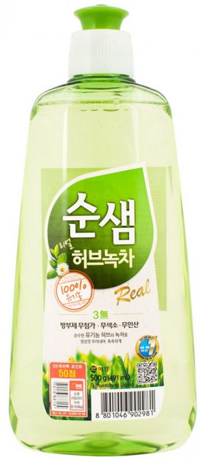 KeraSys Soonsaem Natural Green Tea Средство для мытья посуды с Зеленым чаем, 500 мл